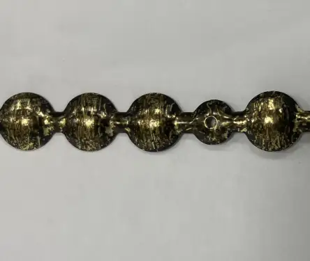 Click Here To Enlarge This Photo Of 16mm Old Speckled Gold Nail Head Strip