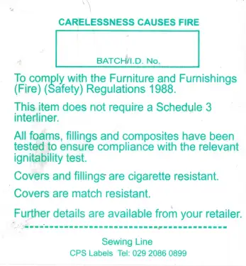 Click Here To Enlarge This Photo Of Sew in label (does not contain sch 3)
