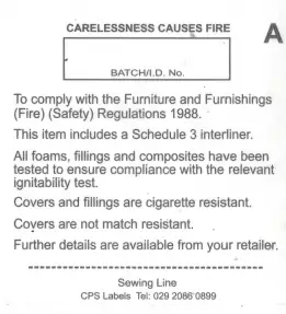 Sew in label (contains sch 3)